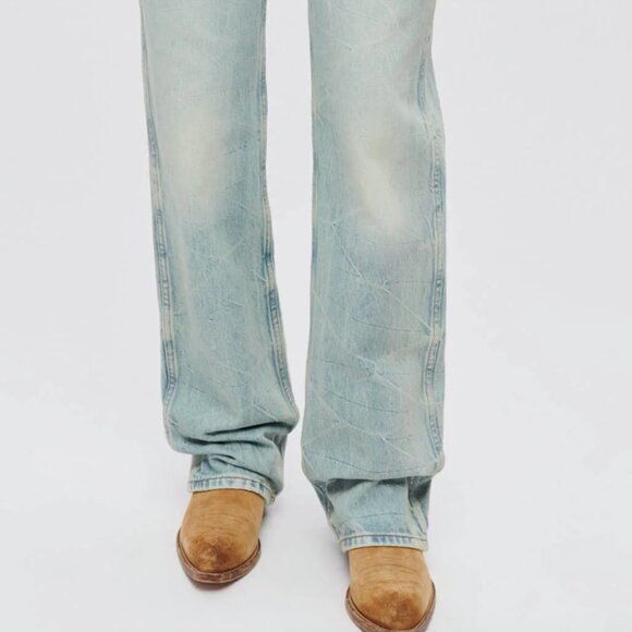 RE/DONE Jean 90s High Rise Loose Denim Straight Organic Cotton Ranch Water Sz 26 - Picture 3 of 7